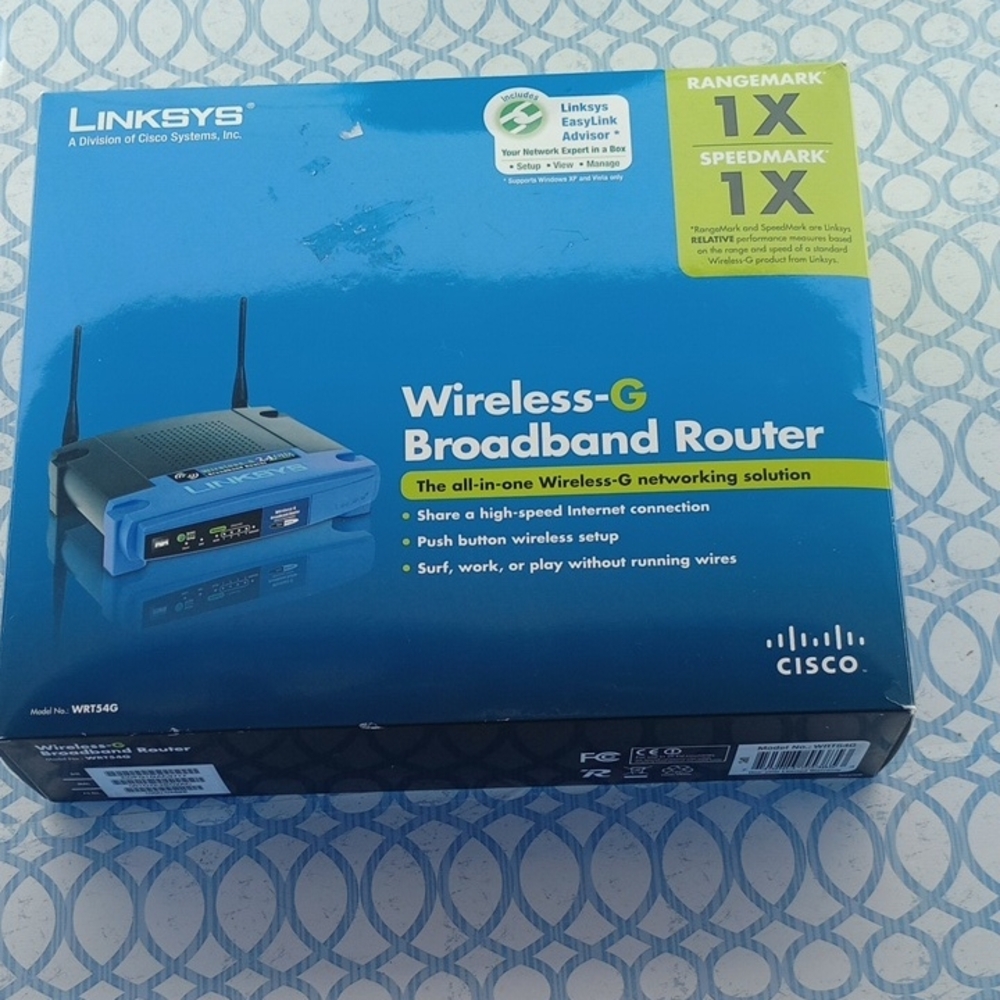Linksys Blue and Black Wireless-G Broadband Router